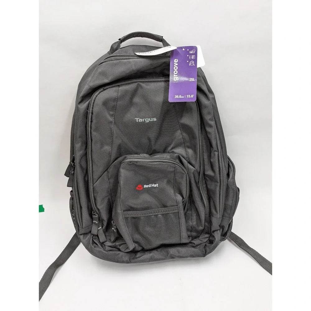 Targus Groove 15.6 Laptop Backpack Black Red Hat Logo 25L CVR600 NEW